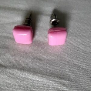 Pink Square Stud Earrings